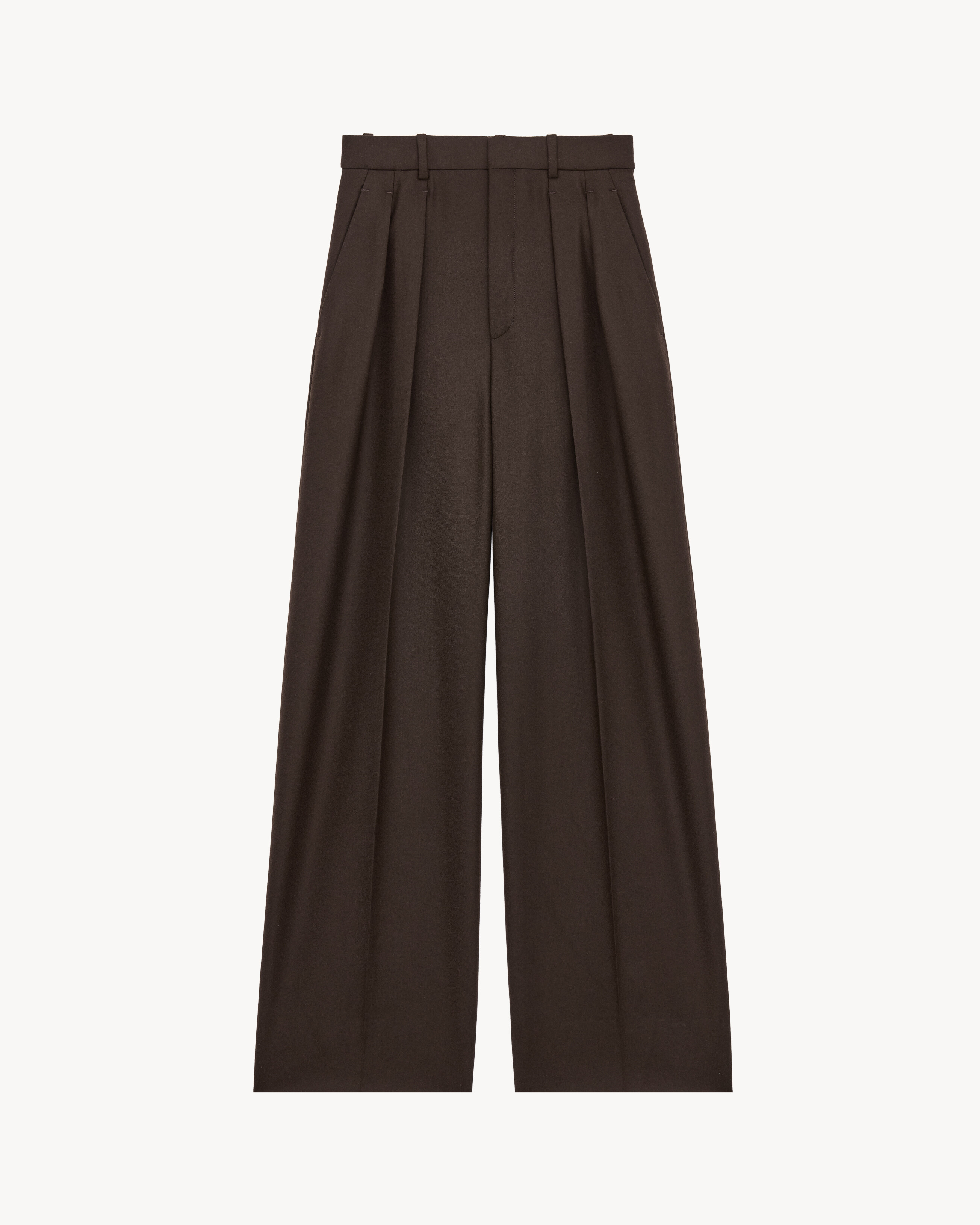oversized pants in brushed wool flannel