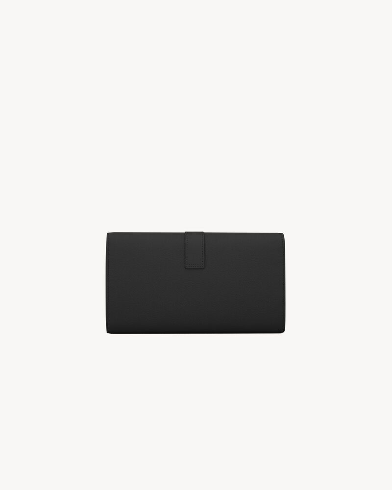 YSL LINE large flap wallet in grained leather