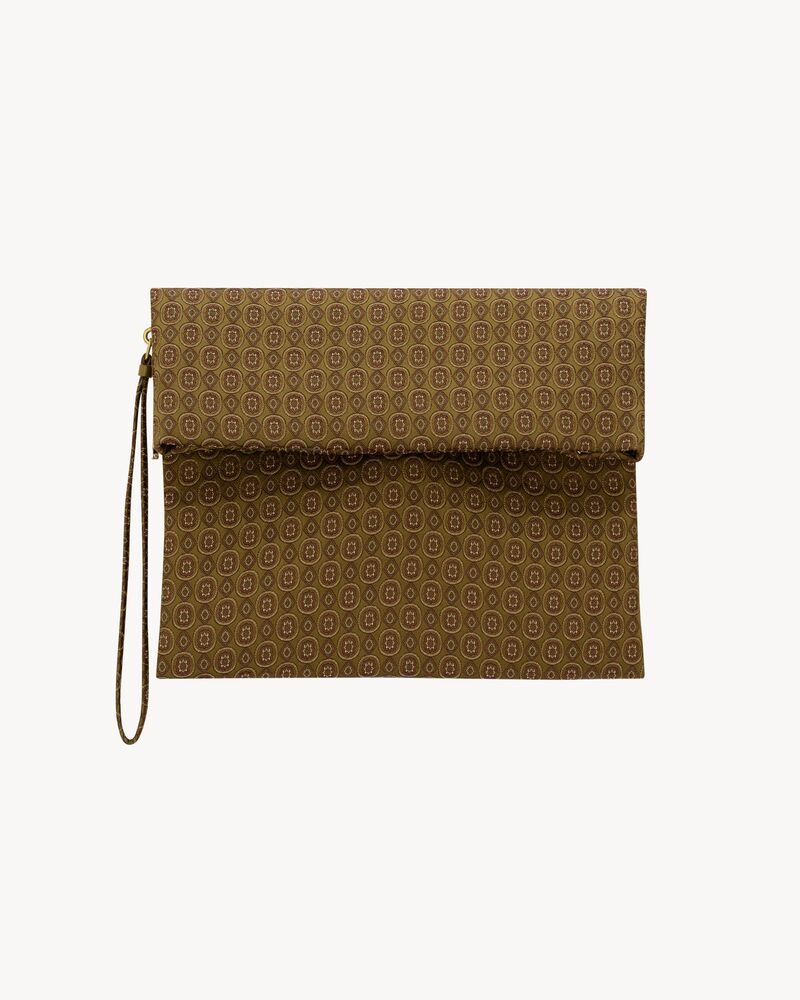 SAINT LAURENT PARIS large pochette pliée en jacquard de soie