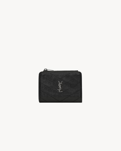 NIKI bi-fold wallet in vintage leather in Black | Saint Laurent