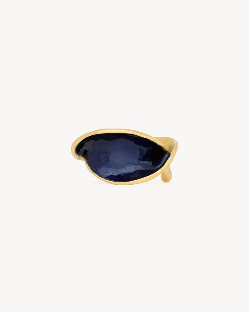 wavy cuff in enamel and brass
