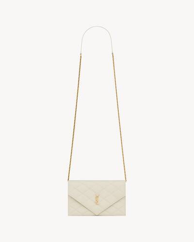 PARIS chain wallet in GRAIN DE POUDRE leather in Beige | Saint