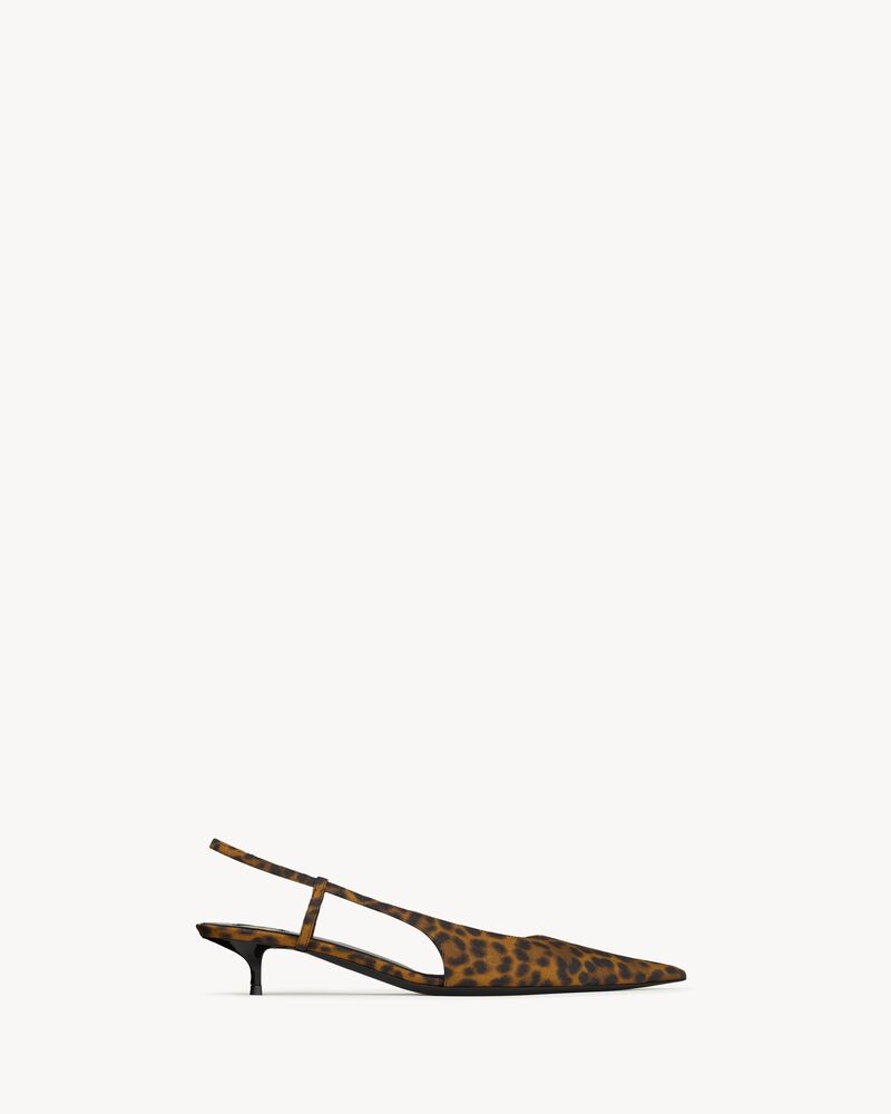 SECRET Slingback-Pumps aus Grosgrain in Leopardenoptik