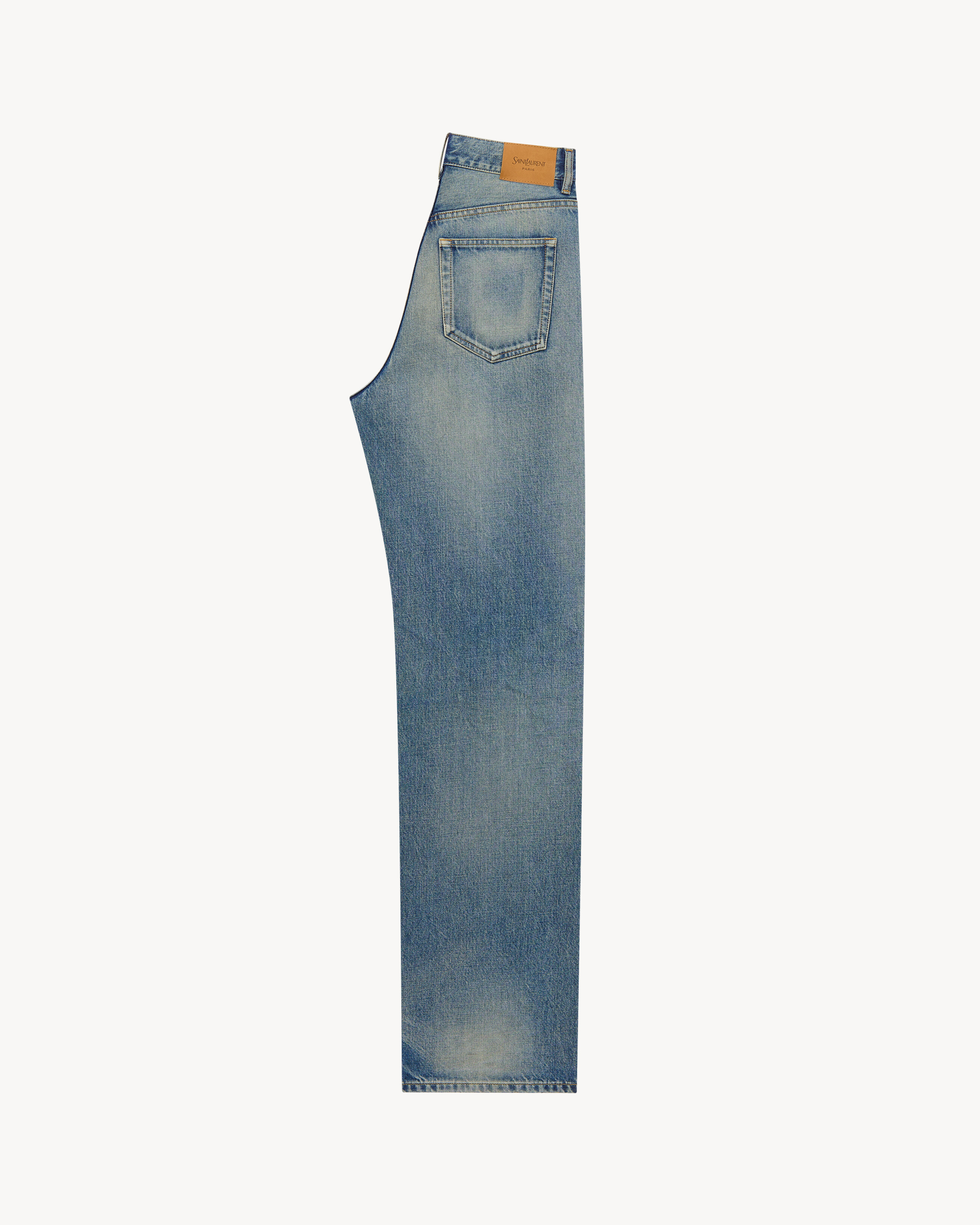 CASSANDRE V-waist long baggy jeans