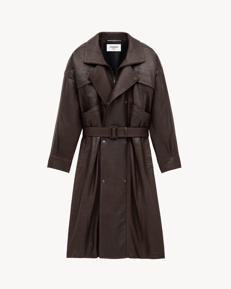 long coat in bubbled lambskin