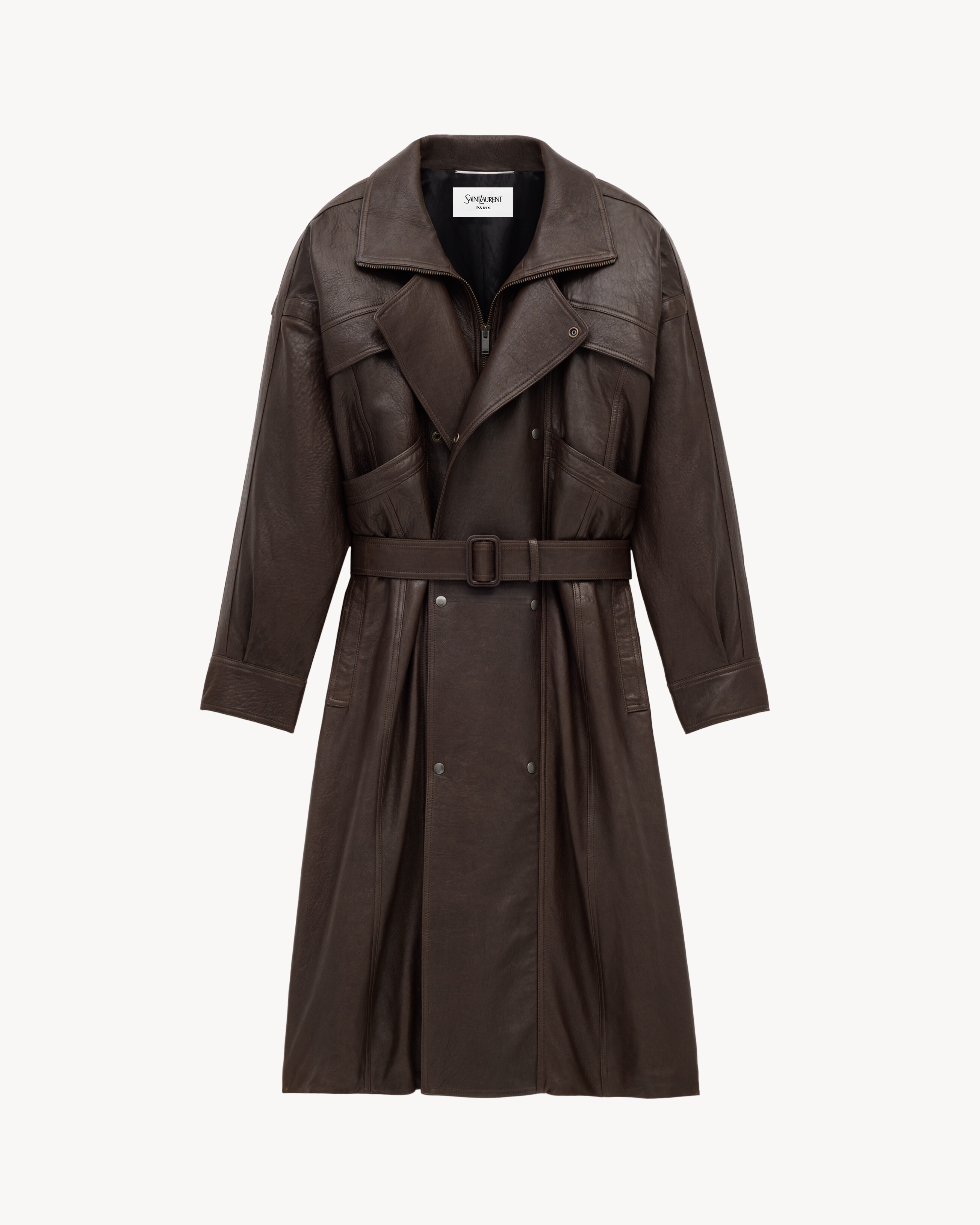 long coat in bubbled lambskin