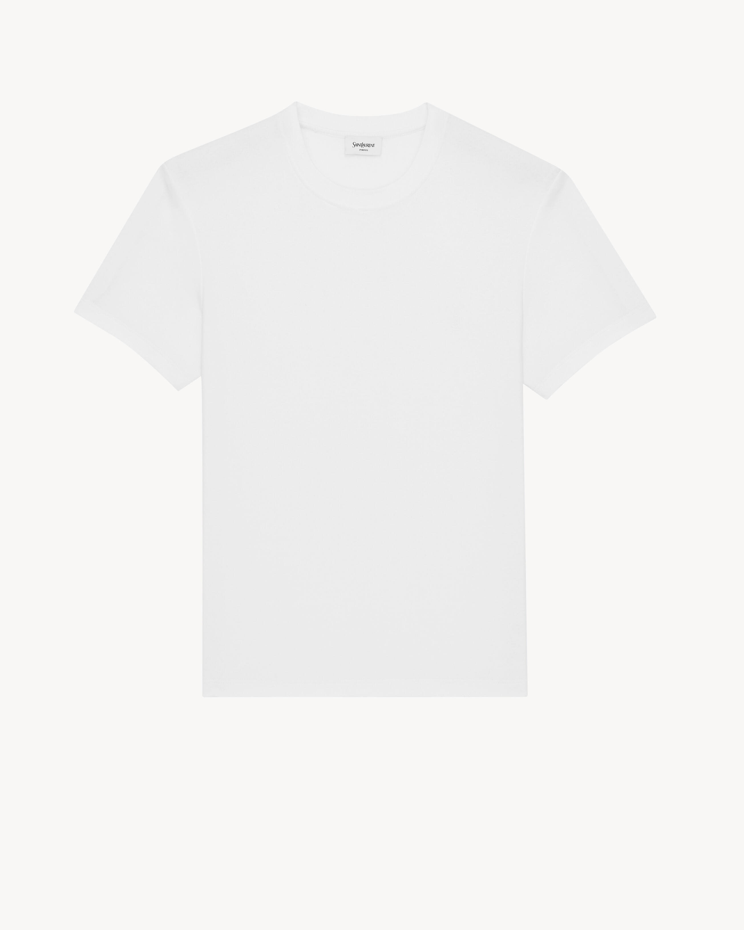 YSL   Men's Blanc Cassandre Ribbed T-Shirt - White - L
