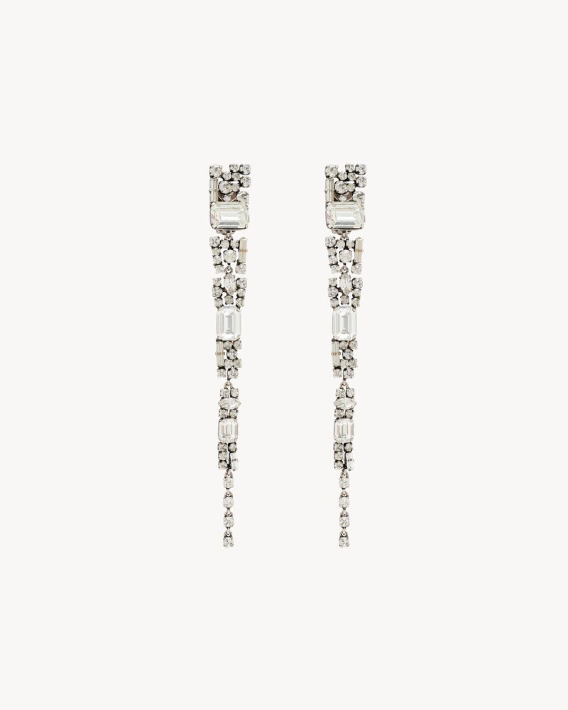 crystal icicle earrings in metal