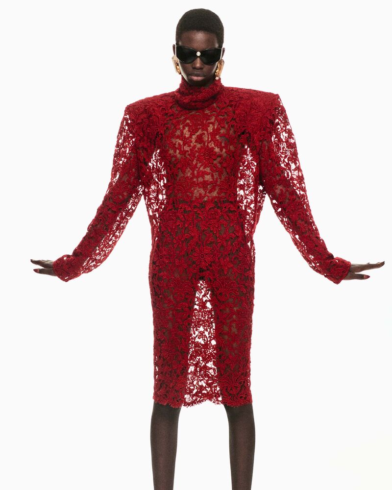 dress in guipure lace