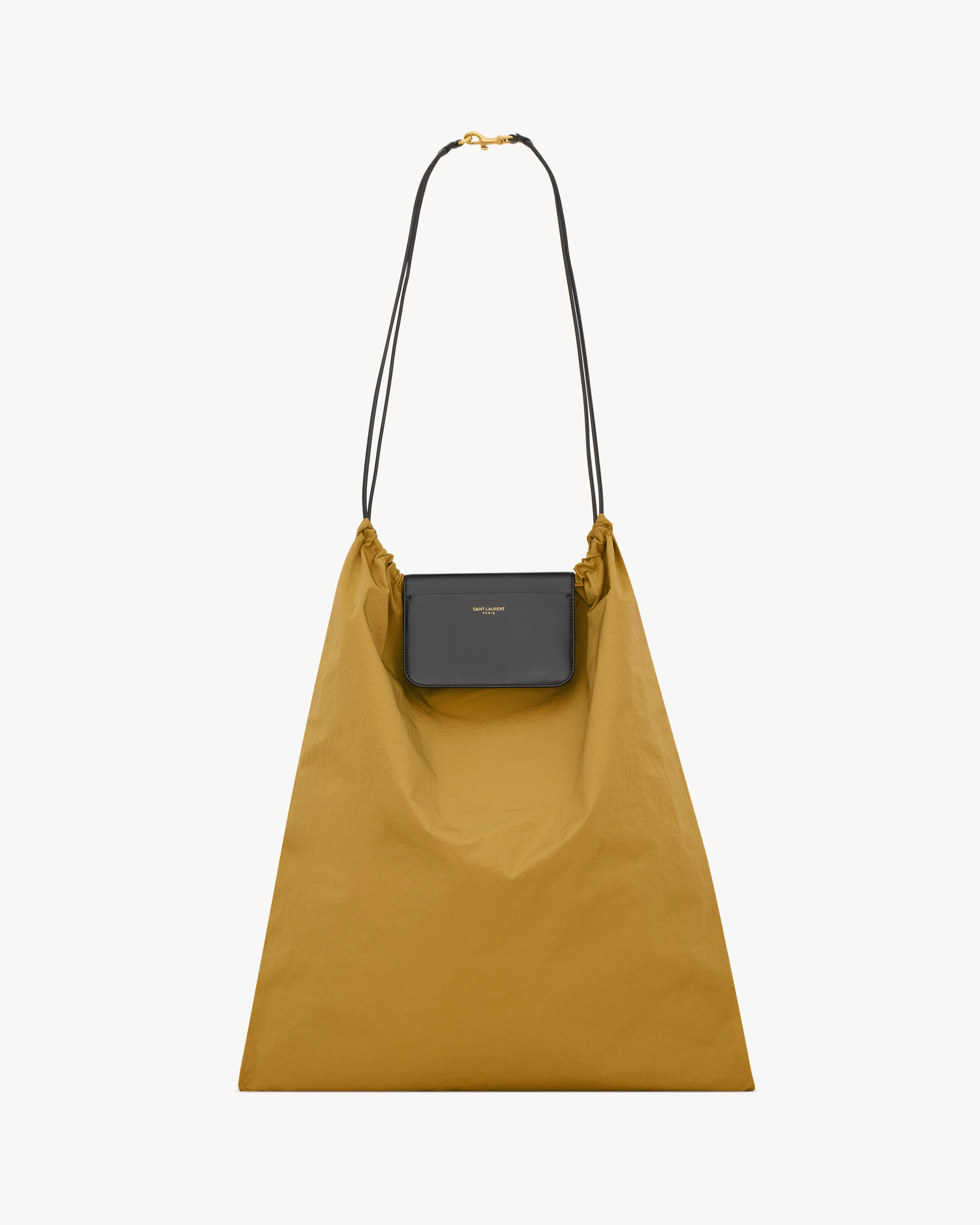 FOULARD folding pouch in nylon and leather
