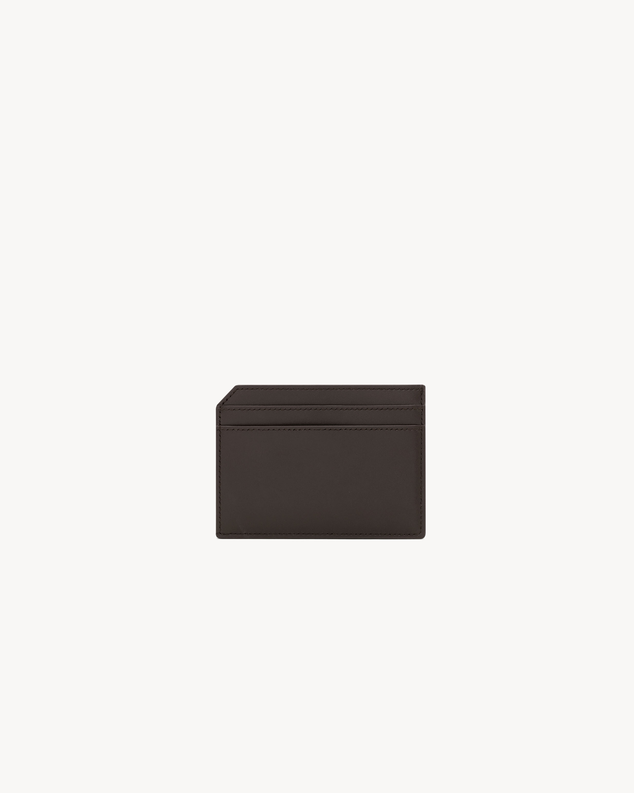 Saint Laurent Paris open card case in two-tone smooth leather