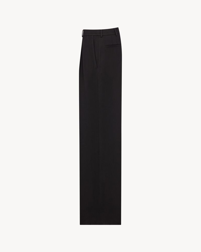 Pantalones fluidos de franela de lana