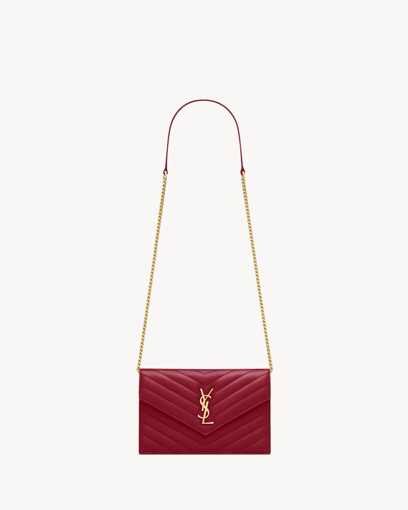 CASSANDRE Envelope-Portemonnaie aus Lammleder mit Kette