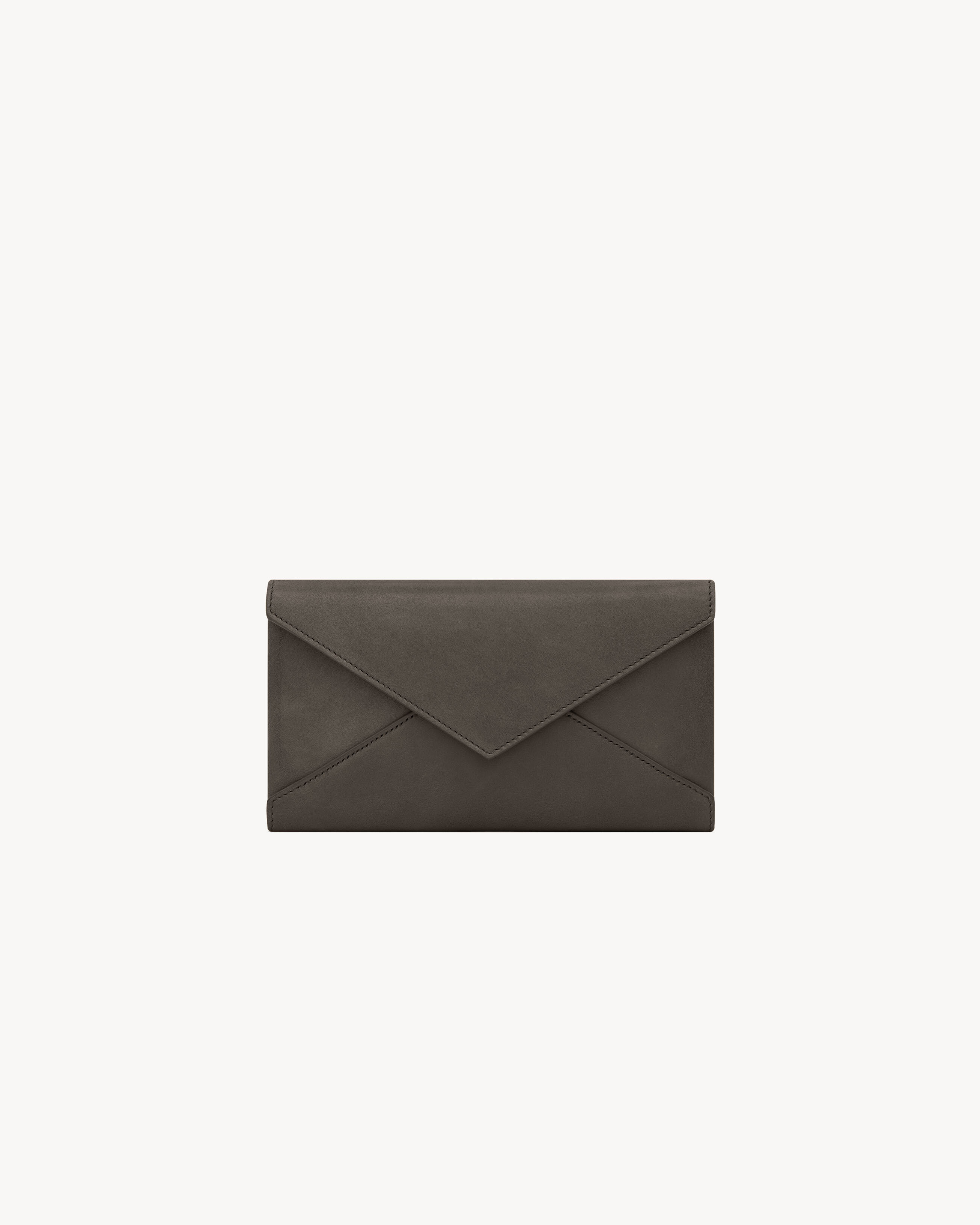 レター ラージウォレット（レザー） グレー | Saint Laurent | YSL JP