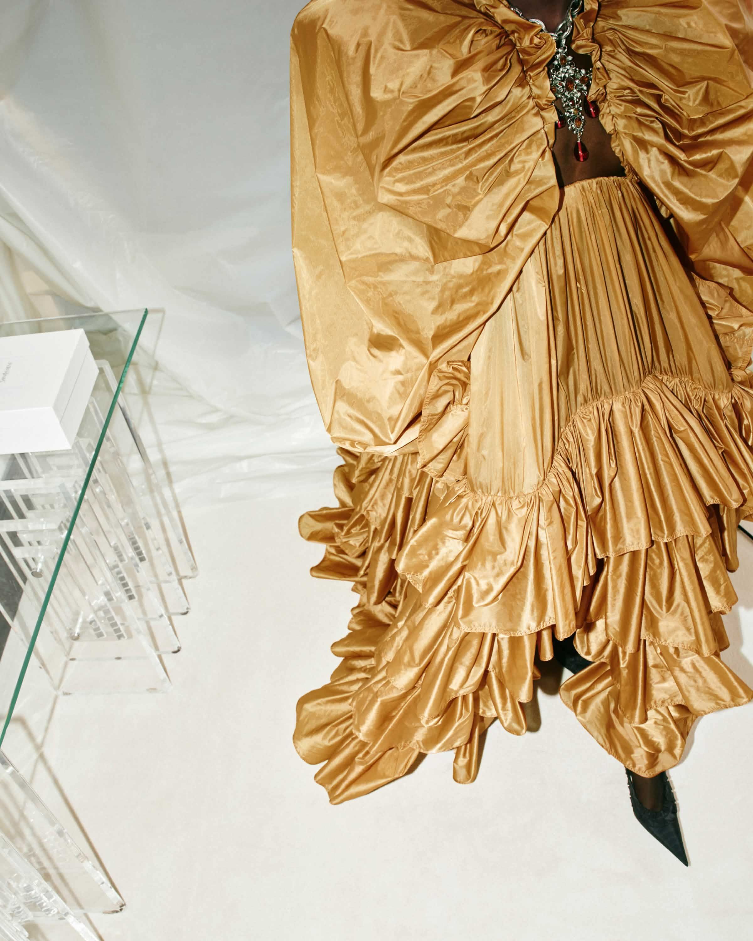 MADELEINE桑蚕丝塔夫绸露跟高跟鞋