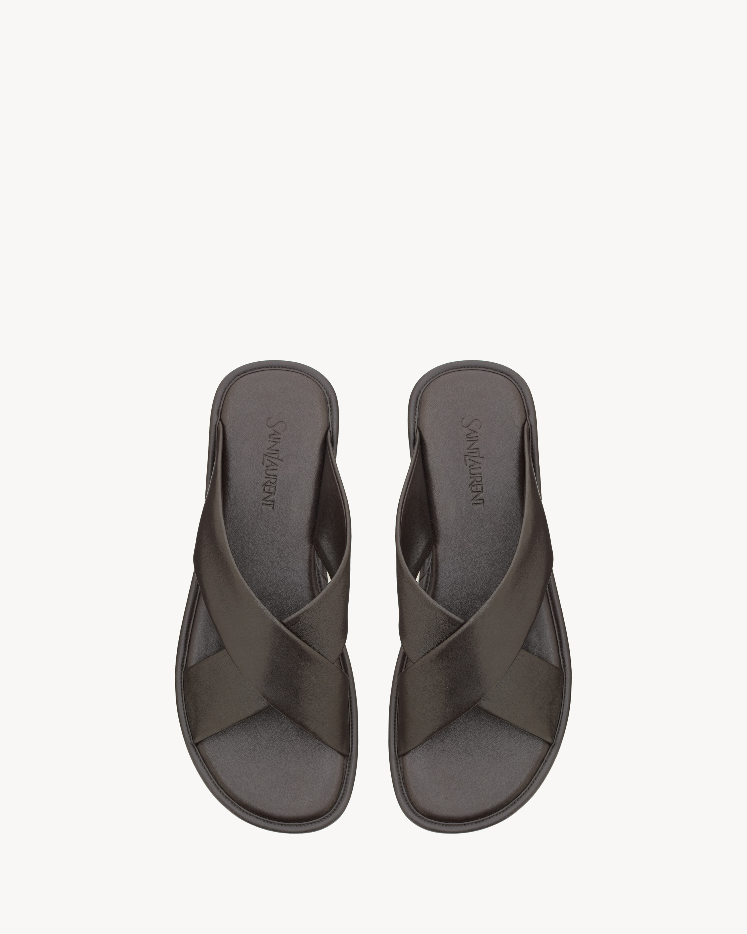 CARLYLE SLIDES in smooth leather