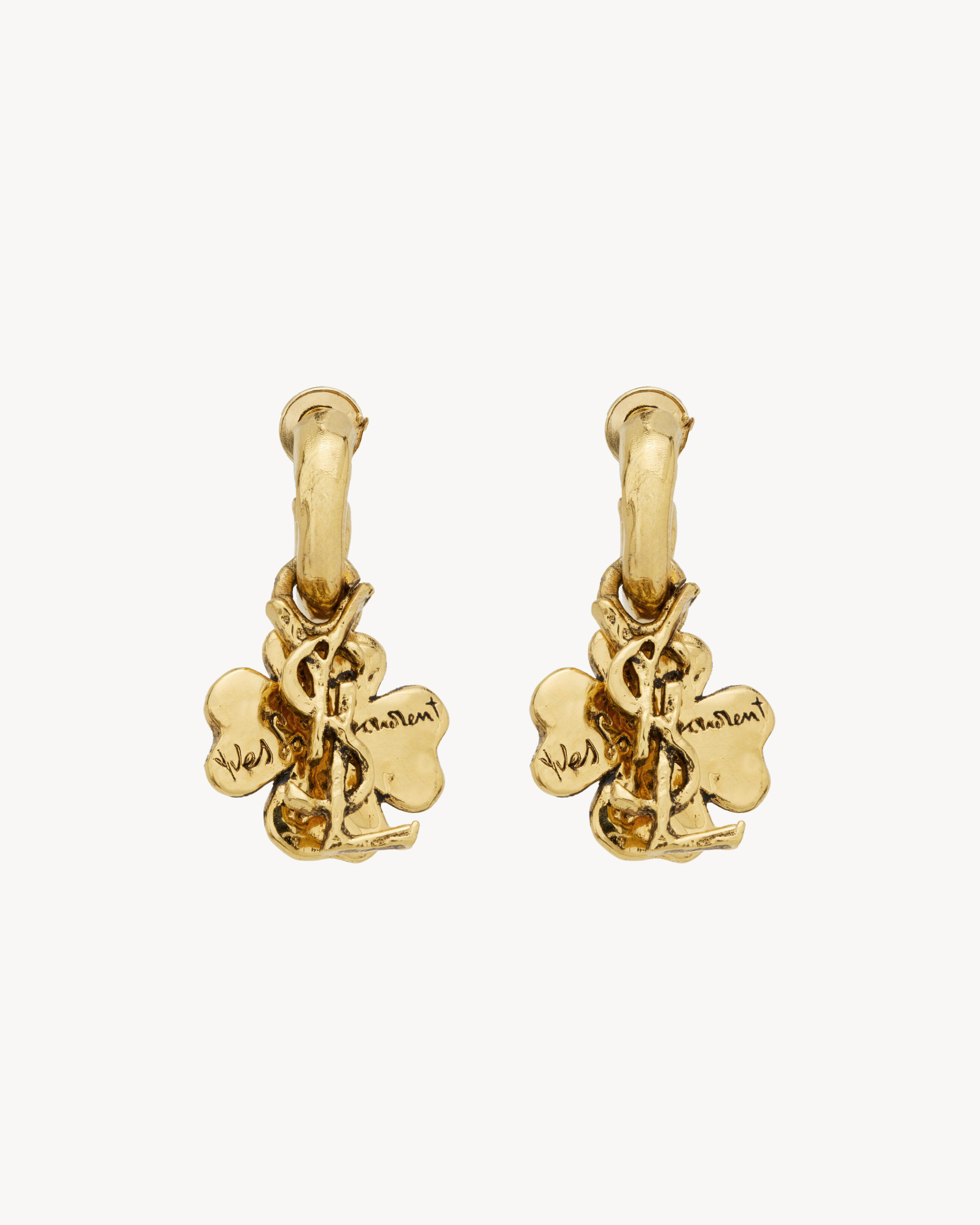 CASSANDRE lucky charm hoop earrings in metal