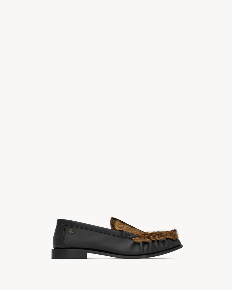 LE LOAFER柔軟滑面皮革及馬毛樂福鞋