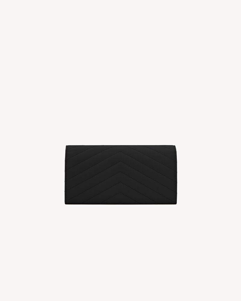 CASSANDRE large flap wallet de piel acolchada y repujada grain de poudre