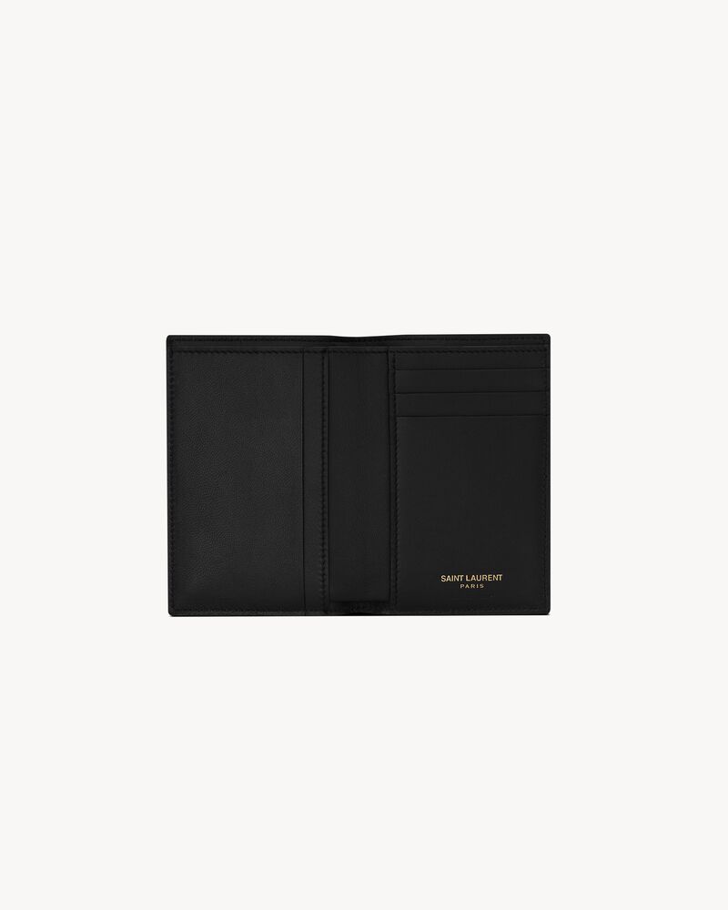 TINY CASSANDRE credit card wallet in CROCODILE-EMBOSSED matte leather