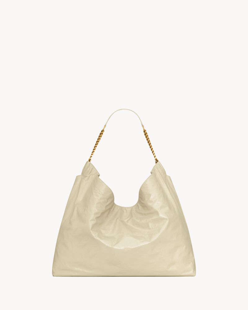 HORTENSE hobo in shiny leather