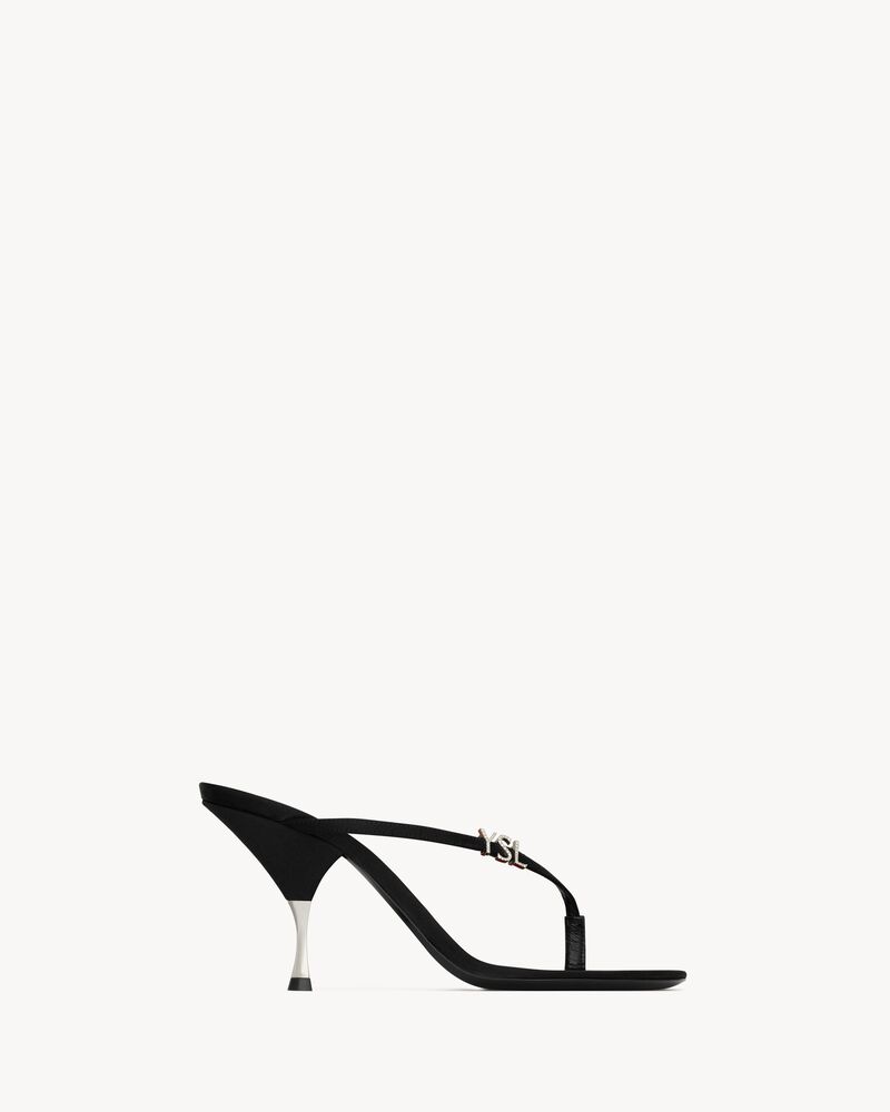 JERRY mules in satin crepe and rhinestones