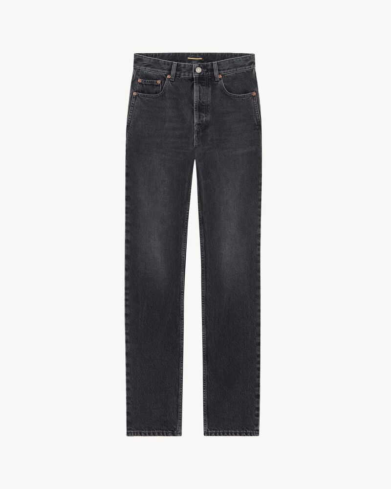 straight jeans in ash black denim