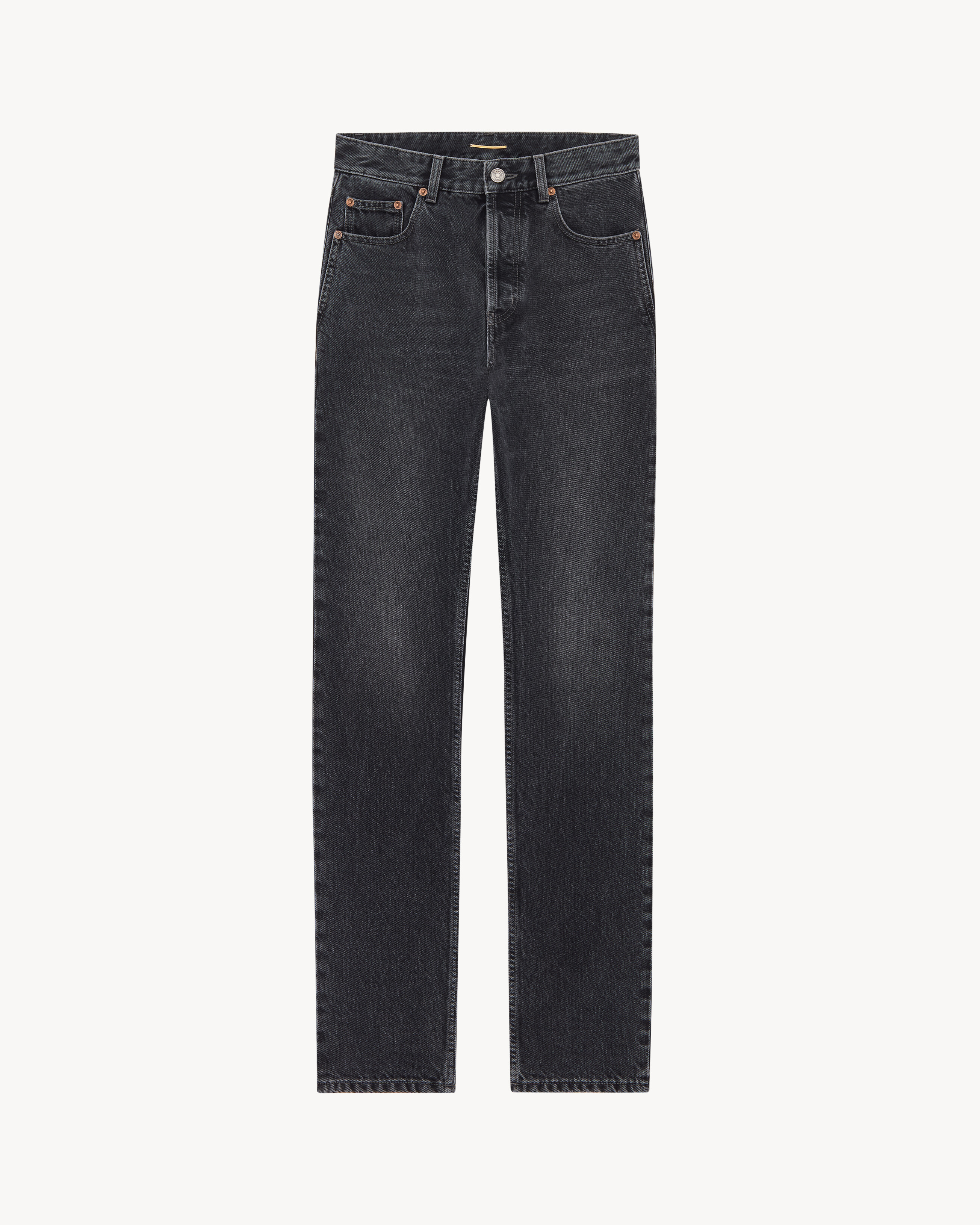 straight jeans in ash black denim