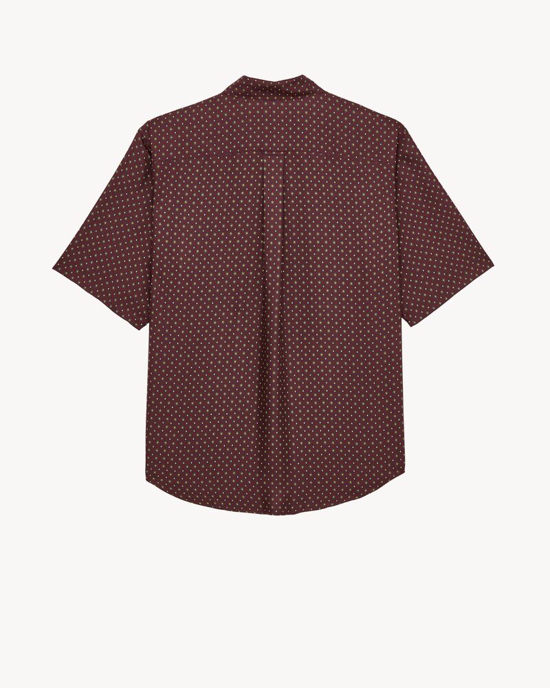 shirt in hexagon silk twill