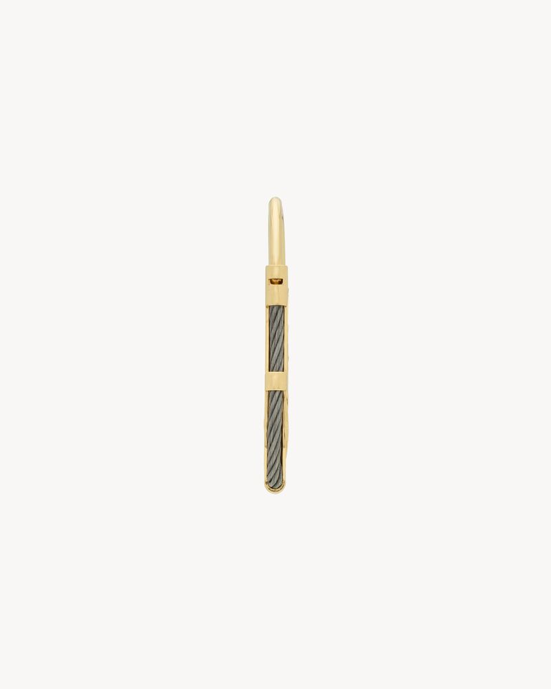 CASSANDRE cable key ring in metal in Silver | Saint Laurent | YSL