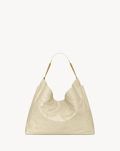 HORTENSE hobo in shiny leather in White | Saint Laurent | YSL EN-US