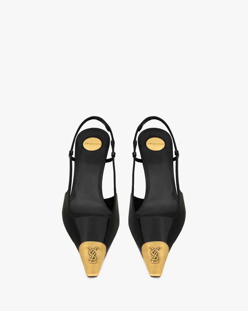 JEANNE slingback pumps in smooth leather