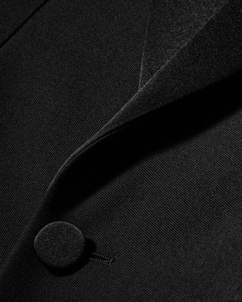 long tuxedo coat in grain de poudre