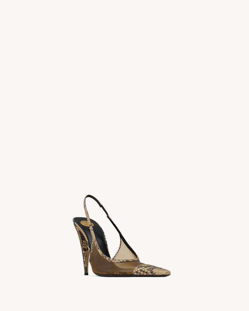 JEMA slingback pumps in mesh and python