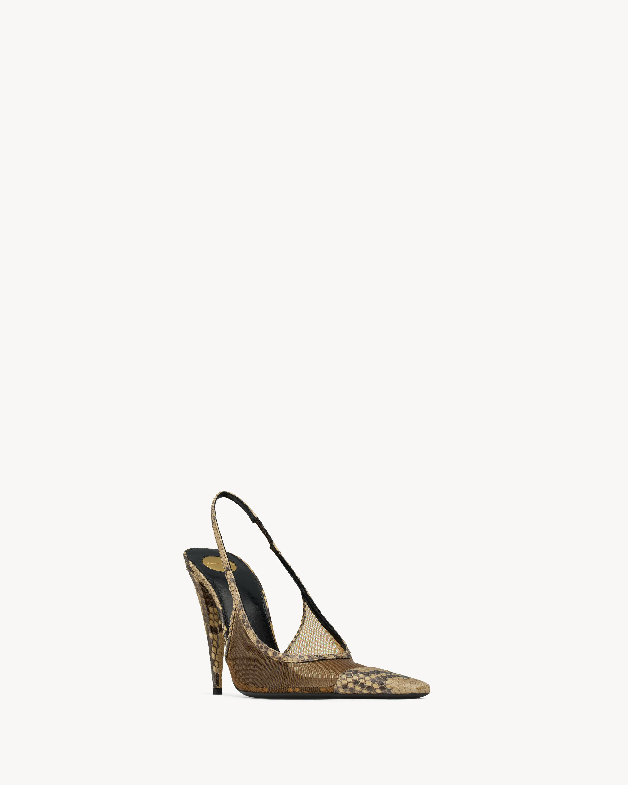 Zapatos de salón slingback Jema de malla y piel de pitón