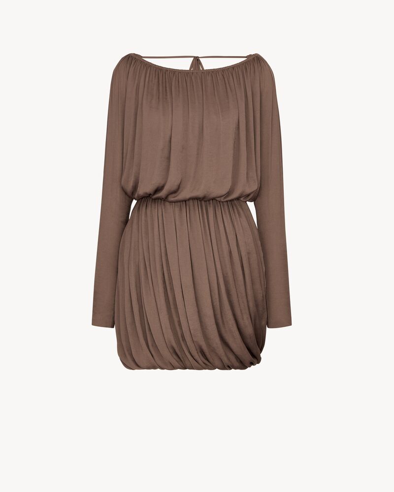 cowl-back dress in taffeta