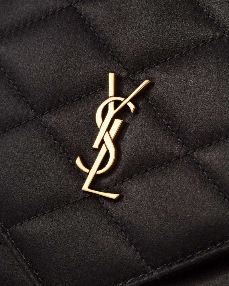 PARIS chain wallet in satin in Black | Saint Laurent | YSL US | ID