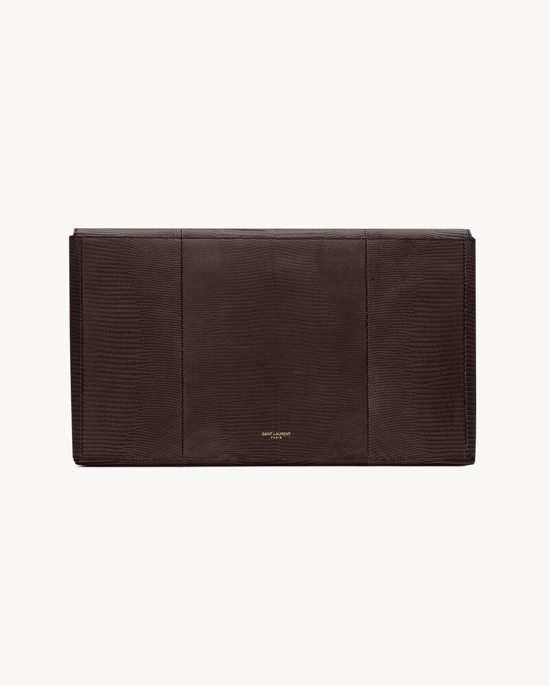 LETTER large pouch in lizard