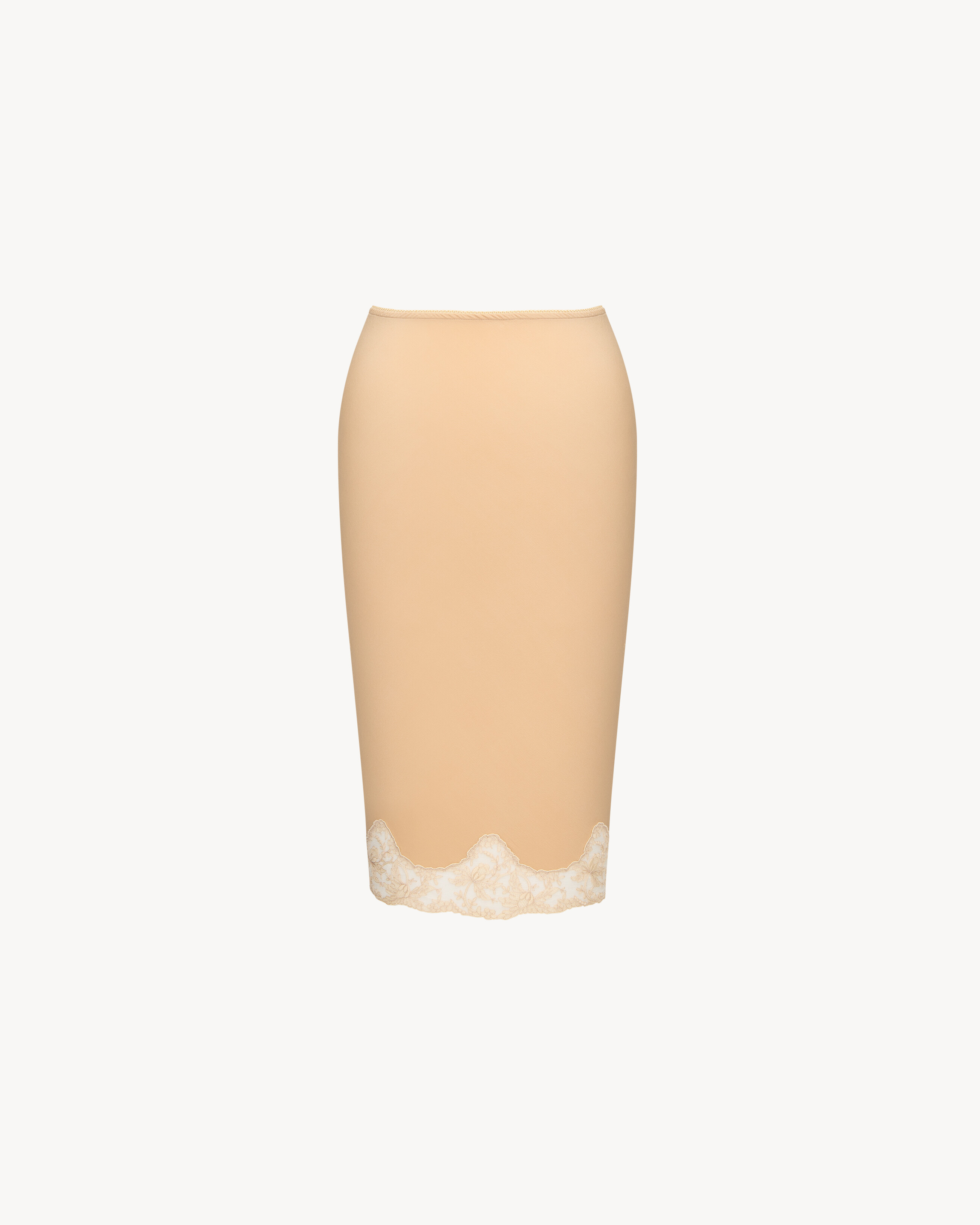 laced half-slip skirt silk satin crepe de chine