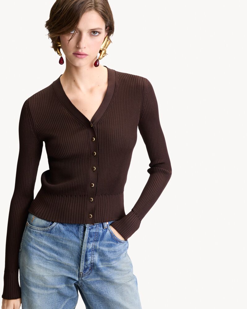 cardigan in ribbed knit