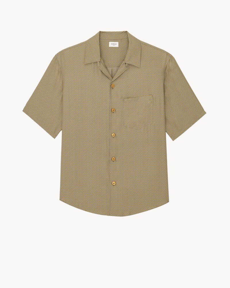 shirt in geometric silk