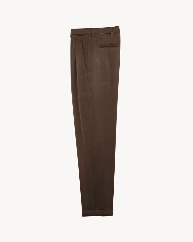 slim-fit pants in silk duchess satin