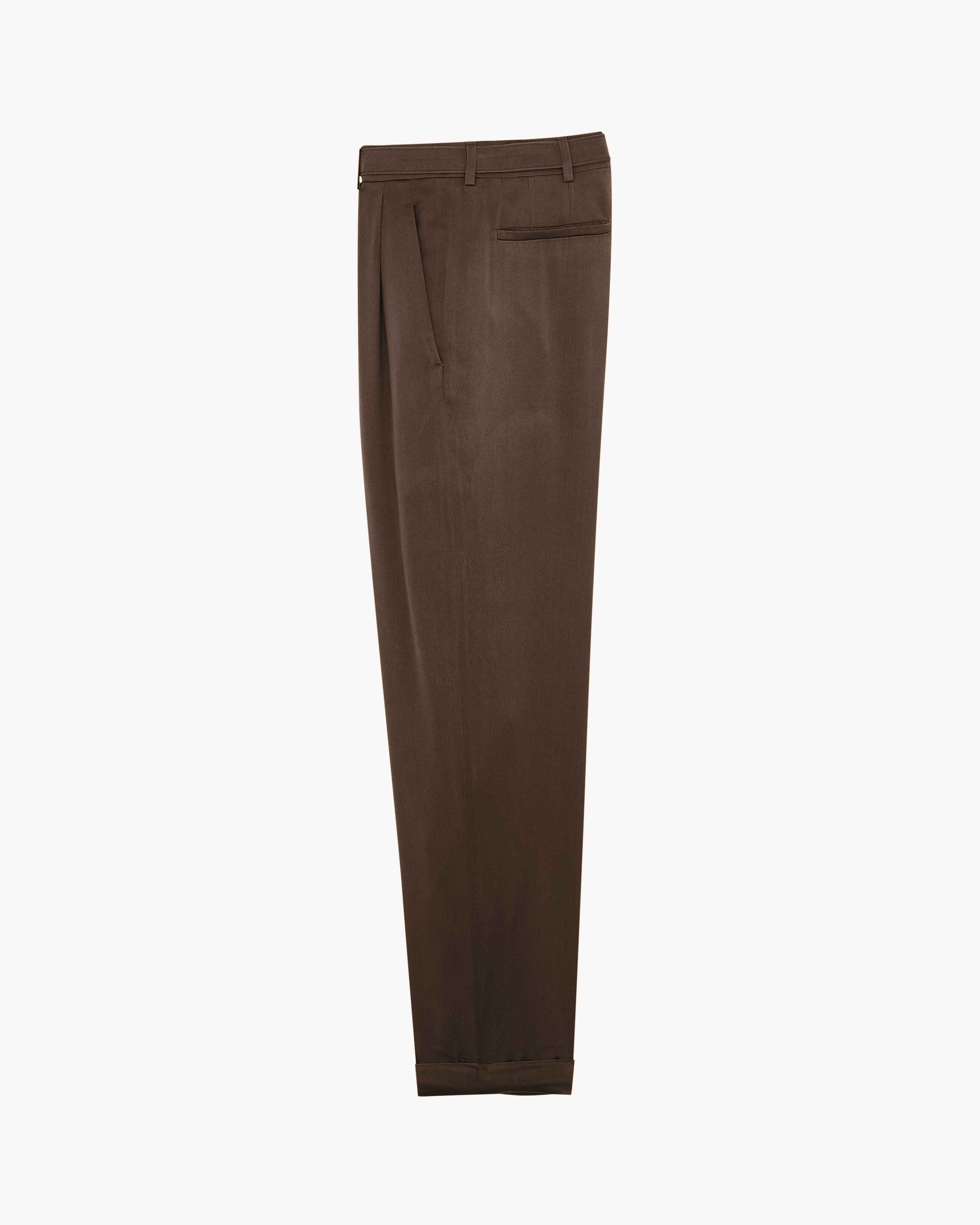 slim-fit pants in silk duchess satin