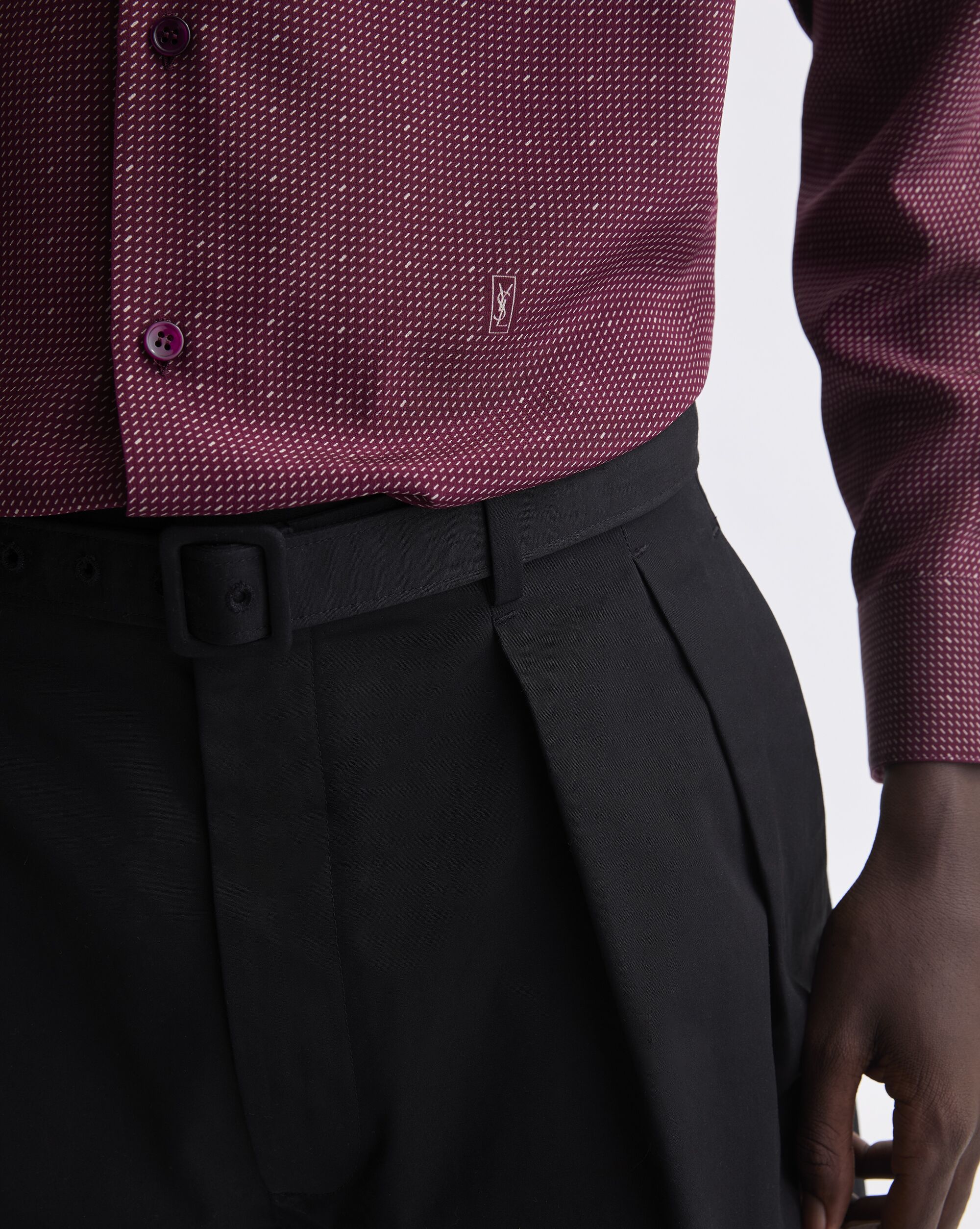 Camicia CASSANDRE a pois in seta crêpe de chine