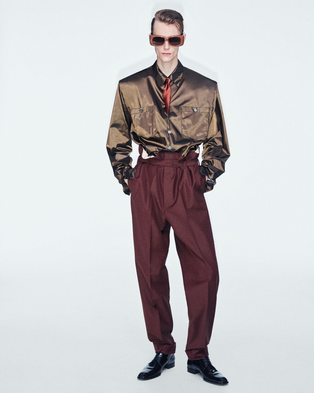 paperbag pants in wool and mohair