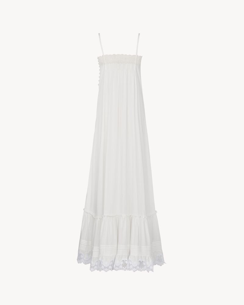 dress in embroidered cotton poplin