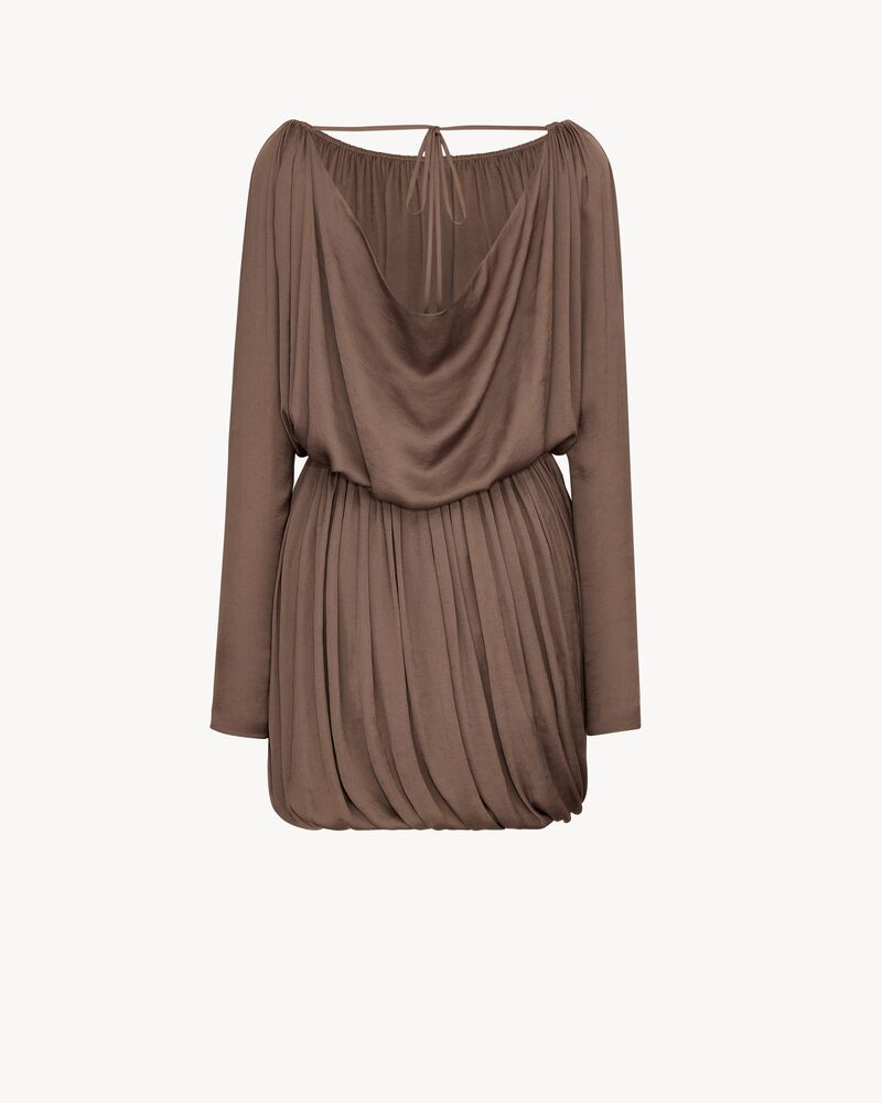 cowl-back dress in taffeta