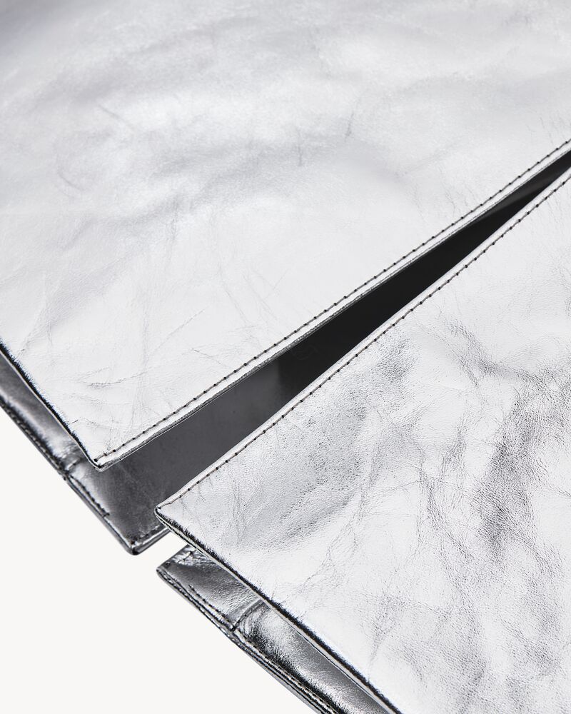 pencil skirt in metallic leather