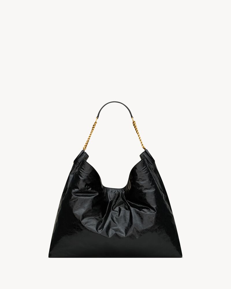 HORTENSE hobo in shiny leather