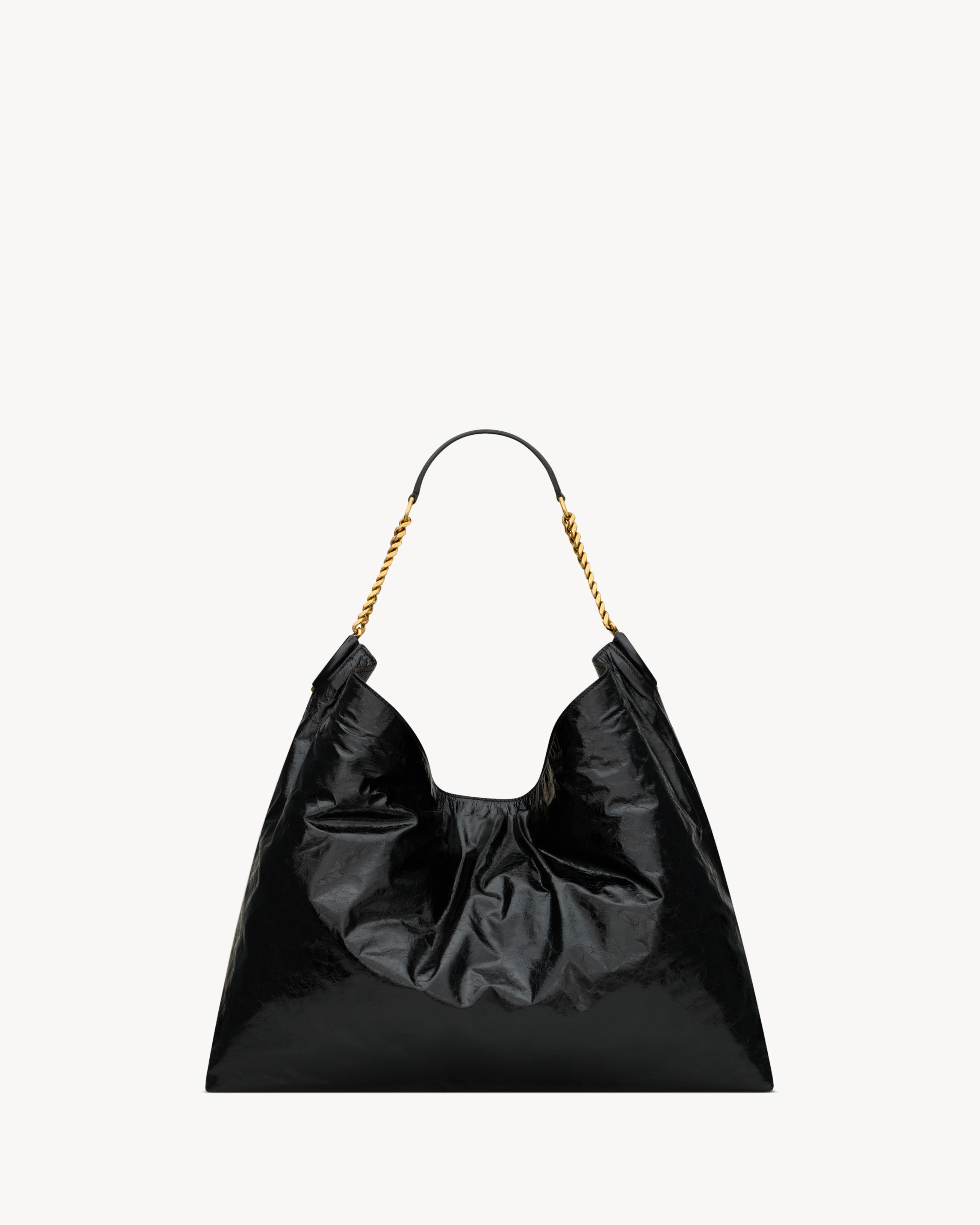 HORTENSE hobo in shiny leather